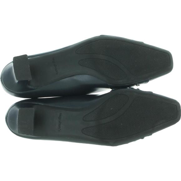 Easy Street Womens Waive Navy Faux Leather Slip On Kitten Pumps Heels Used - Picture 2 of 3